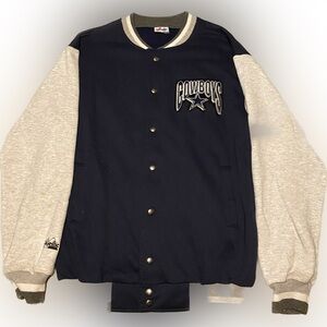 Dallas Cowboys Majestic Medium Bomber Varsity Snap down Button Men's Jacket